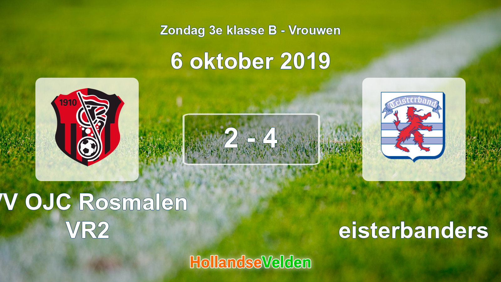 Gespeelde wedstrijd: VV OJC Rosmalen VR2 - Teisterbanders 2 - 4 (6 oktober 2019)