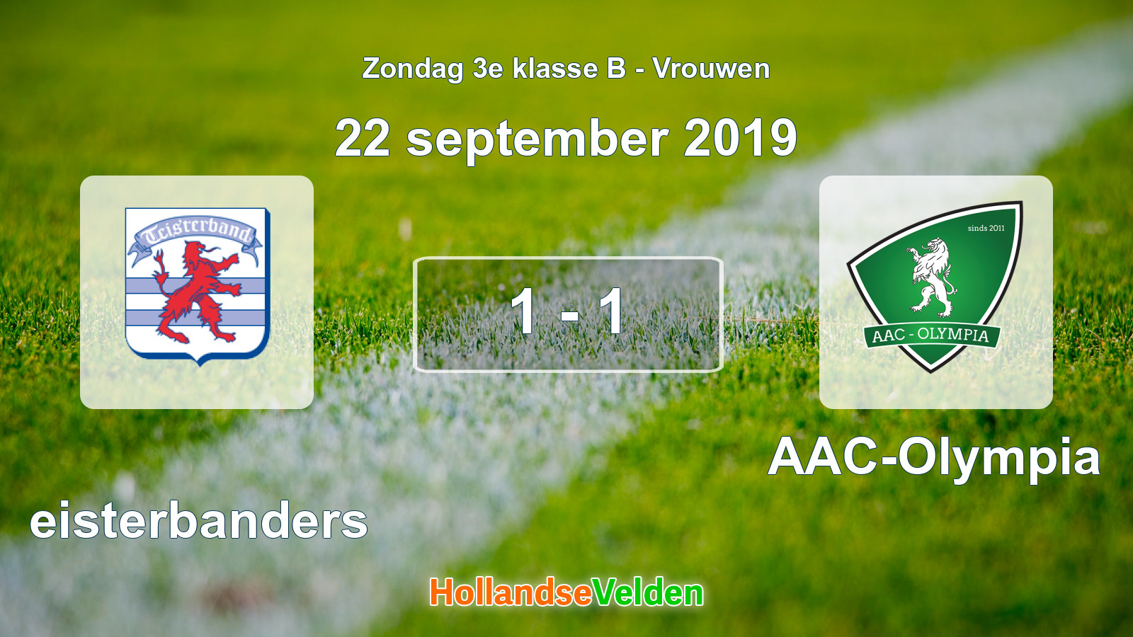 Gespeelde wedstrijd: Teisterbanders - AAC-Olympia 1 - 1 (22 september 2019)