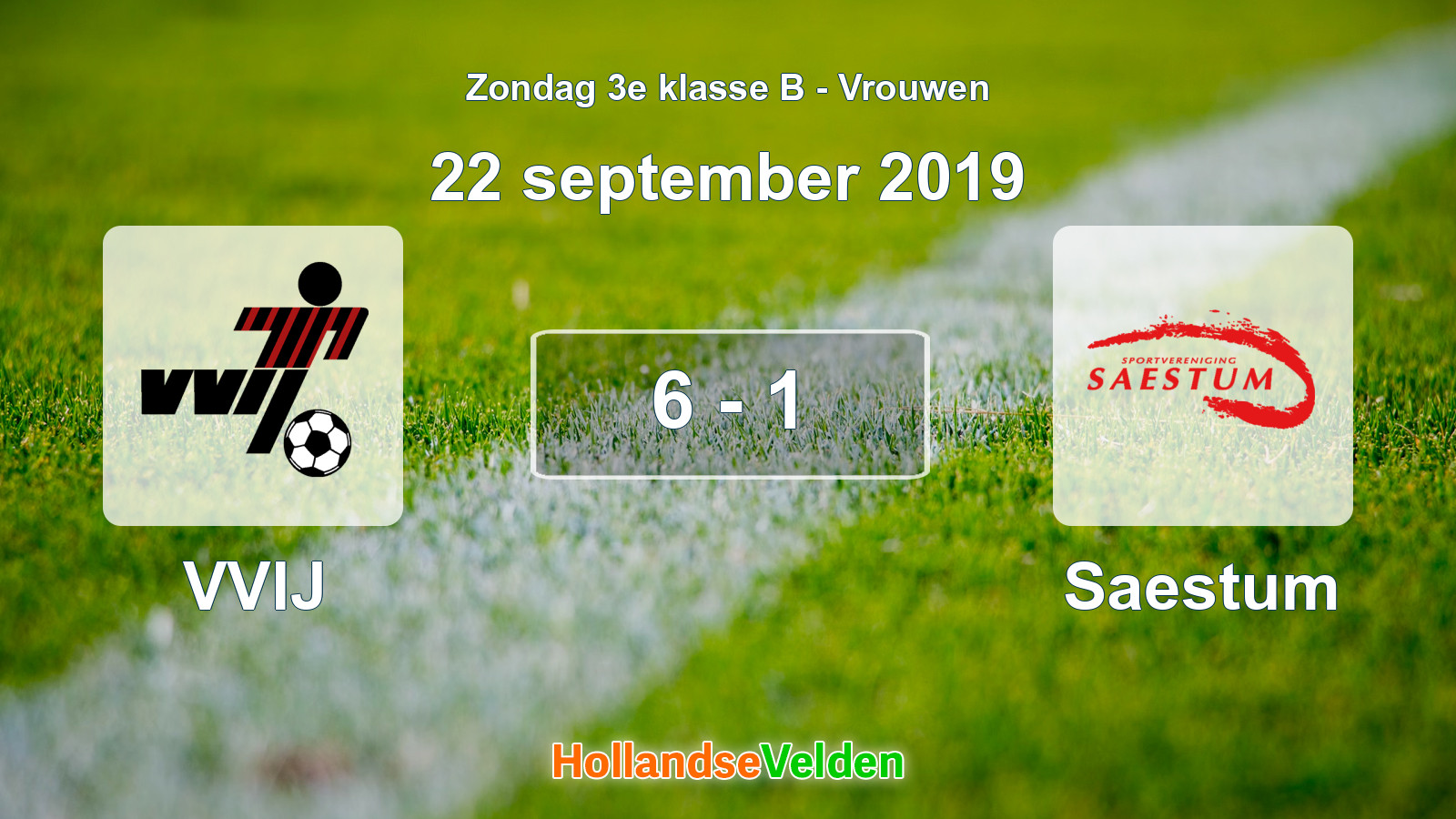 Gespeelde wedstrijd: VVIJ - Saestum 6 - 1 (22 september 2019)