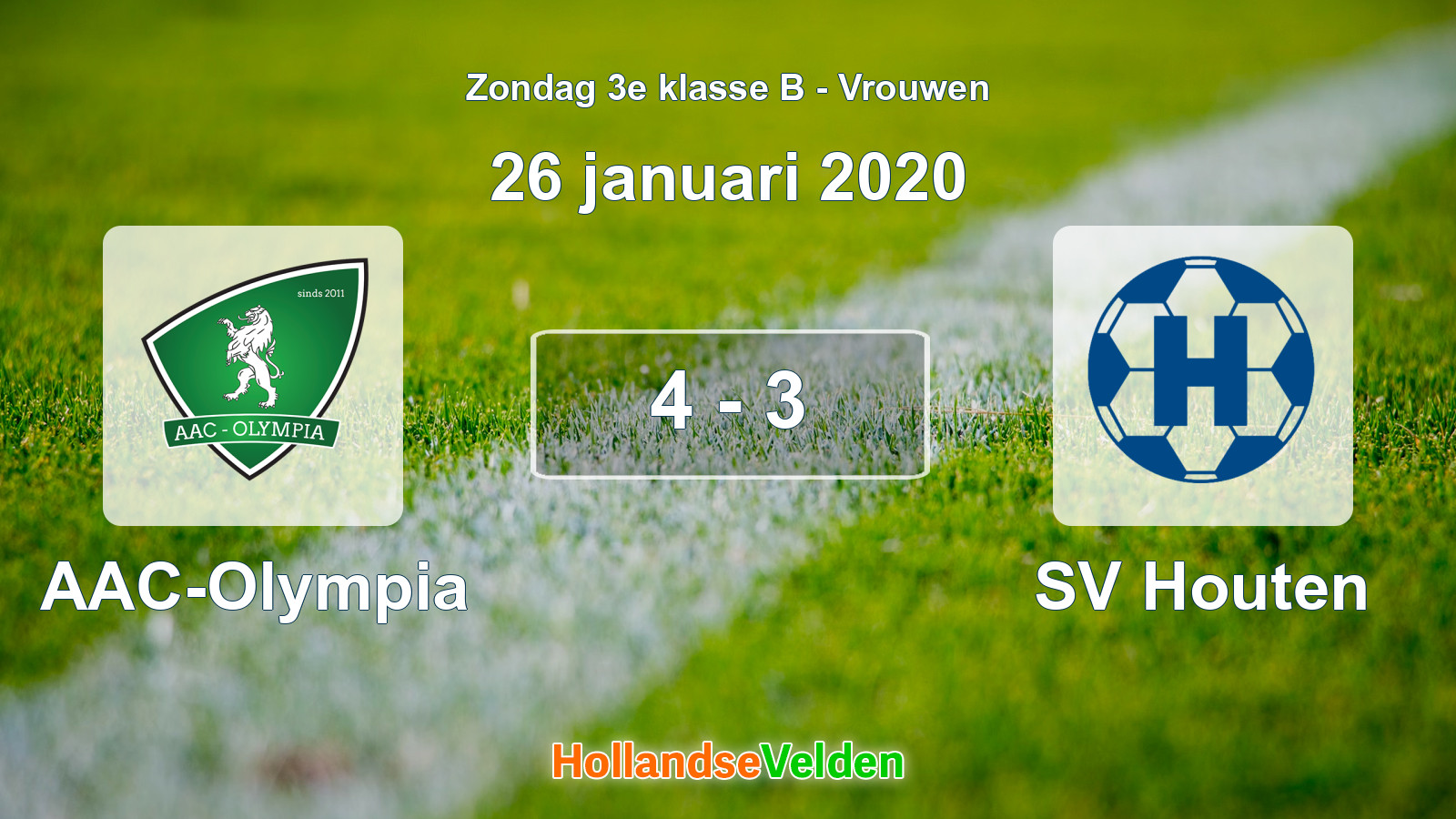 Gespeelde wedstrijd: AAC-Olympia - SV Houten 4 - 3 (26 januari 2020)