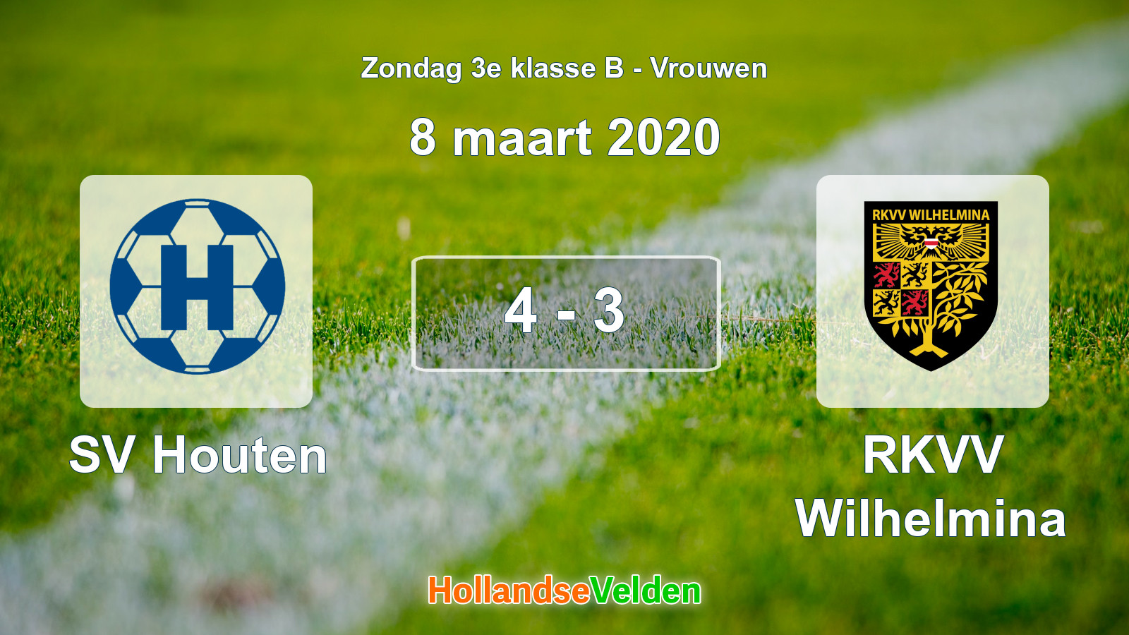 Gespeelde wedstrijd: SV Houten - RKVV Wilhelmina 4 - 3 (8 maart 2020)