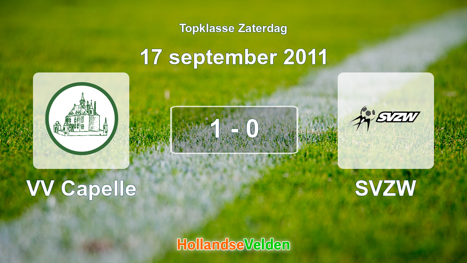Gespeelde wedstrijd: VV Capelle - SVZW 1 - 0 (17 september 2011)
