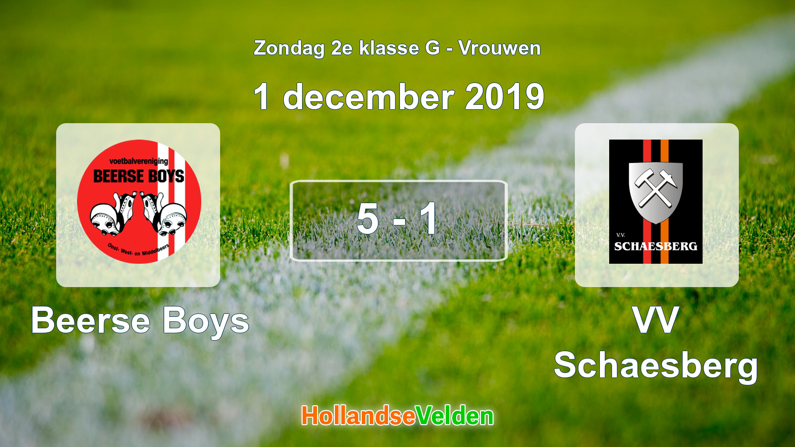 Gespeelde wedstrijd: Beerse Boys - VV Schaesberg 5 - 1 (1 december 2019)