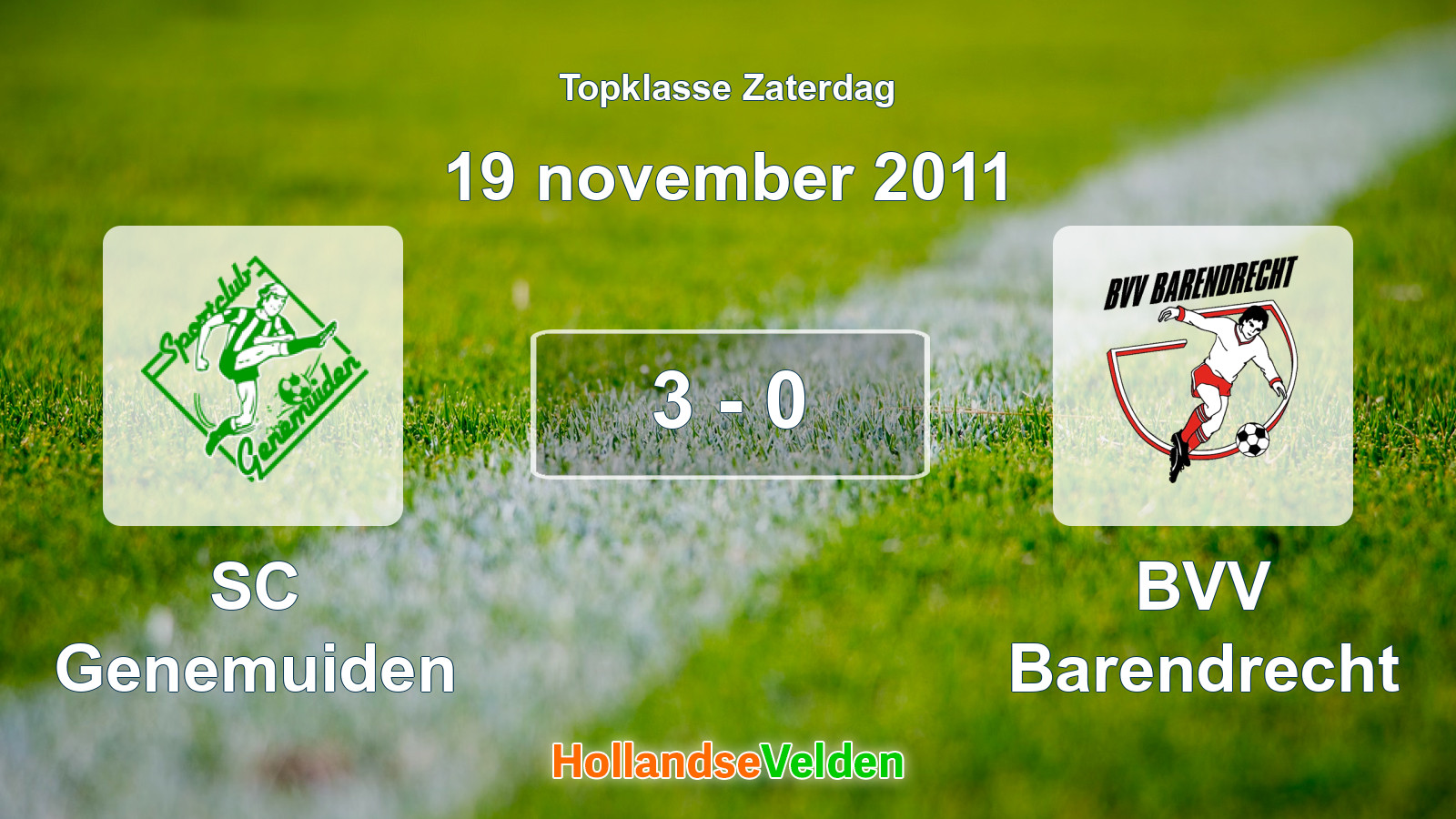 Gespeelde wedstrijd: SC Genemuiden - BVV Barendrecht 3 - 0 (19 november 2011)