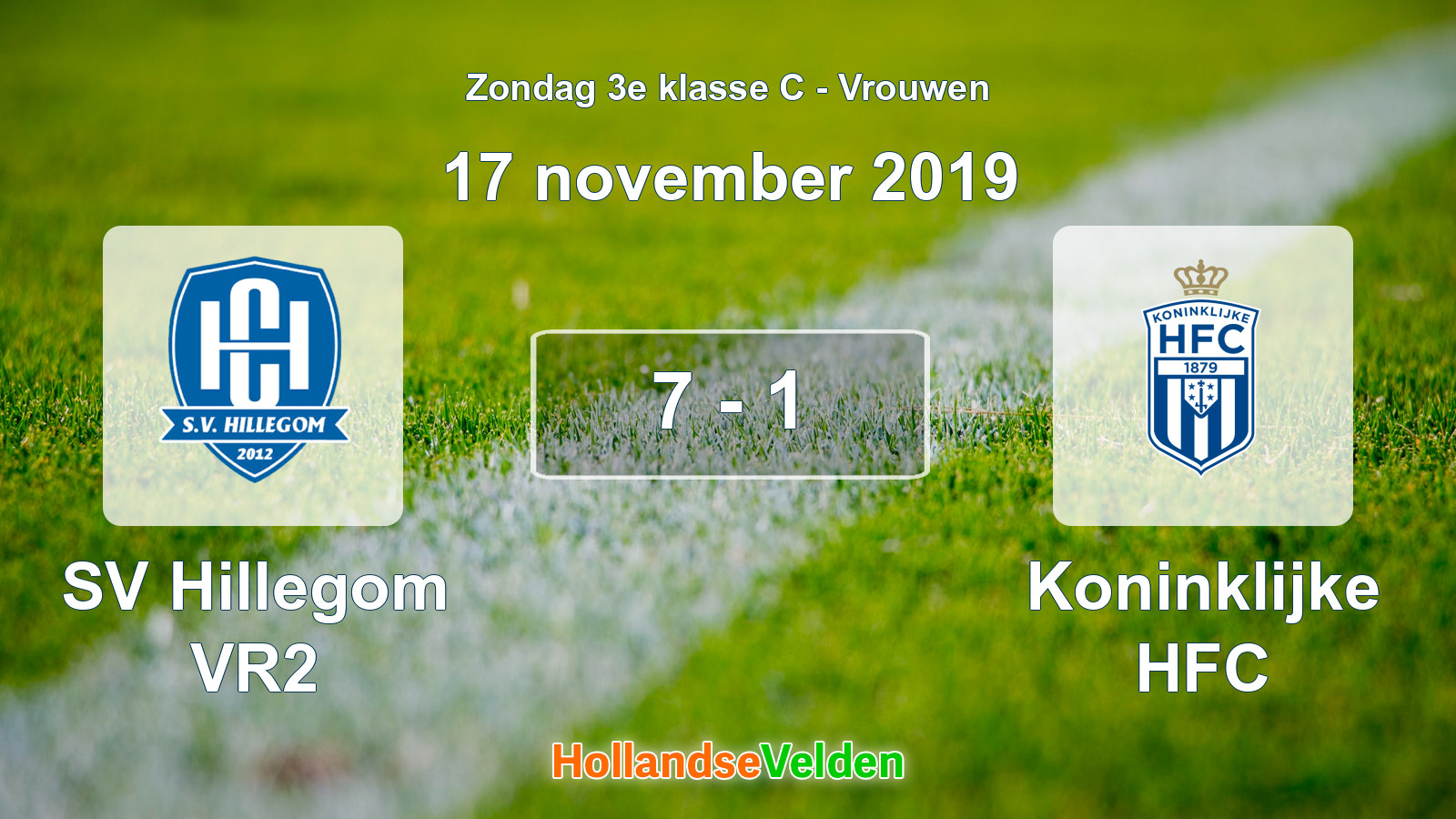 Gespeelde wedstrijd: SV Hillegom VR2 - Koninklijke HFC 7 - 1 (17 november 2019)