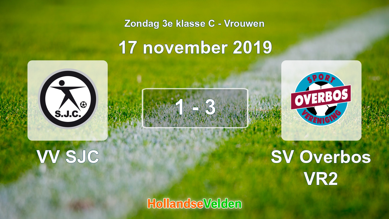Gespeelde wedstrijd: VV SJC - SV Overbos VR2 1 - 3 (17 november 2019)