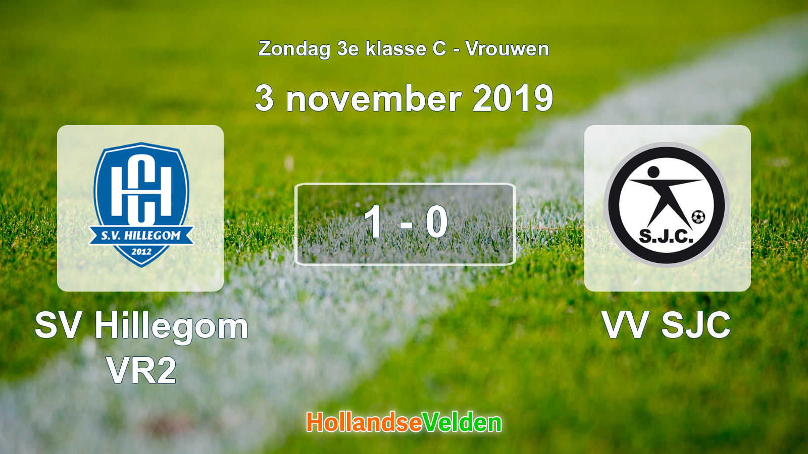 Gespeelde wedstrijd: SV Hillegom VR2 - VV SJC 1 - 0 (3 november 2019)