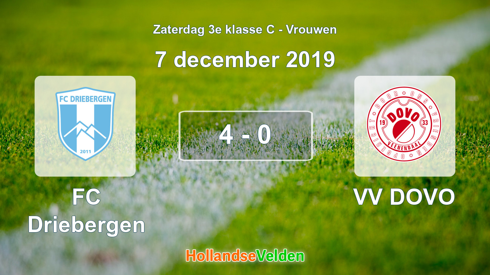 Gespeelde wedstrijd: FC Driebergen - VV DOVO 4 - 0 (7 december 2019)