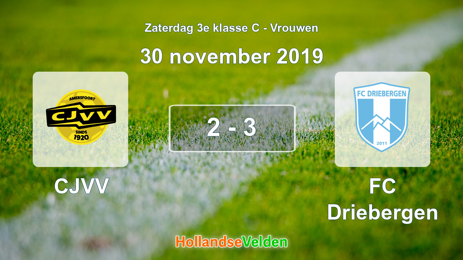 Gespeelde wedstrijd: CJVV - FC Driebergen 2 - 3 (30 november 2019)