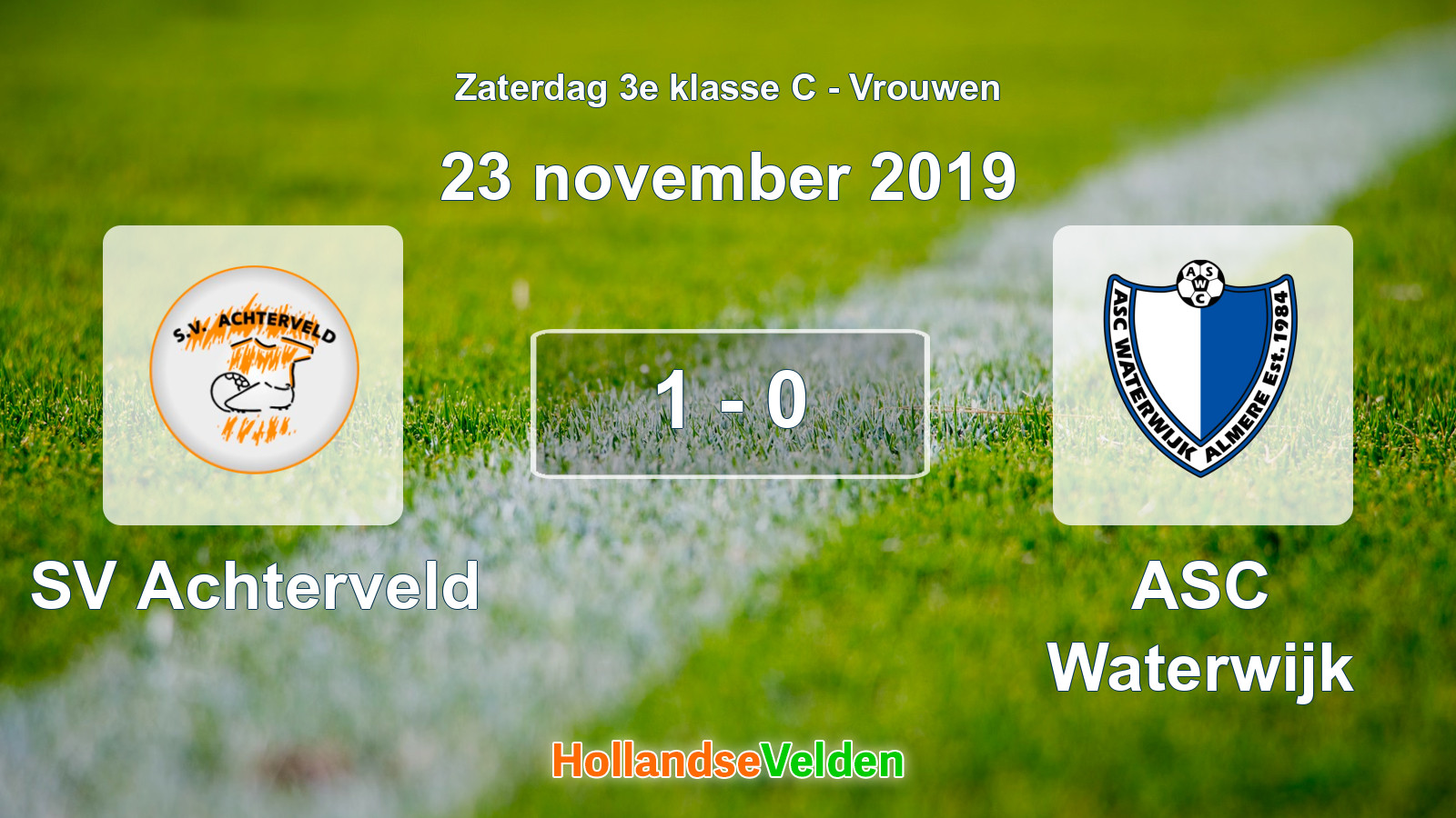 Gespeelde wedstrijd: SV Achterveld - ASC Waterwijk 1 - 0 (23 november 2019)