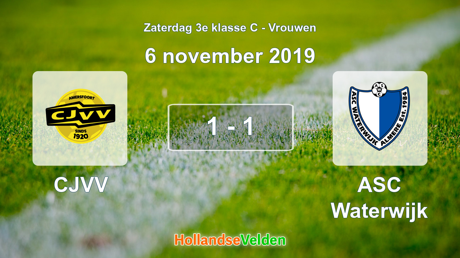 Gespeelde wedstrijd: CJVV - ASC Waterwijk 1 - 1 (6 november 2019)