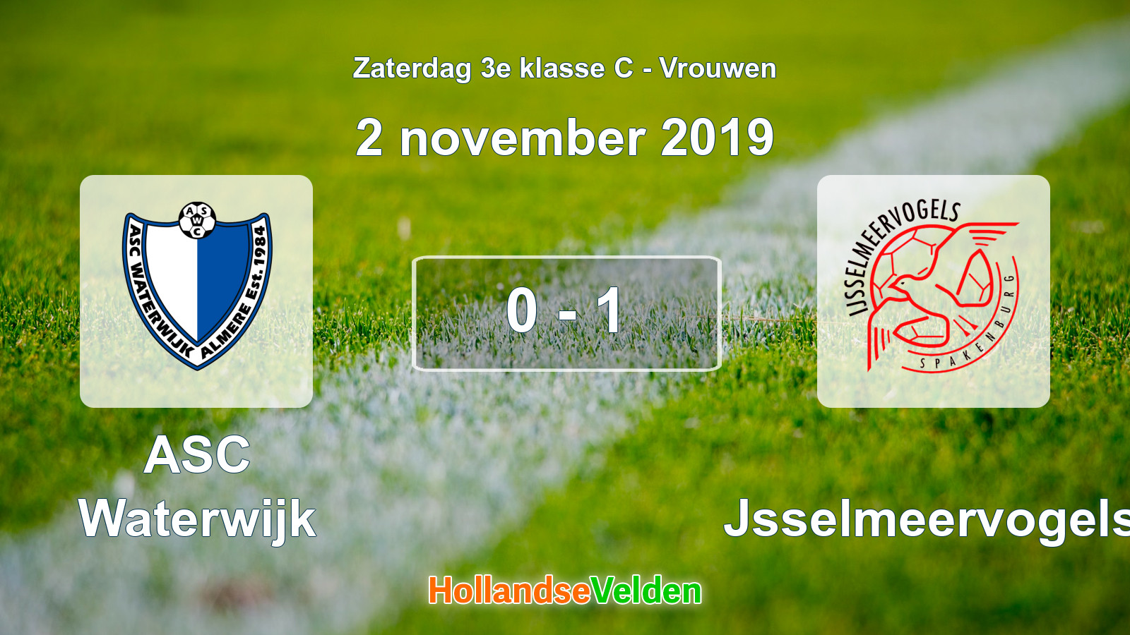 Gespeelde wedstrijd: ASC Waterwijk - IJsselmeervogels 0 - 1 (2 november 2019)