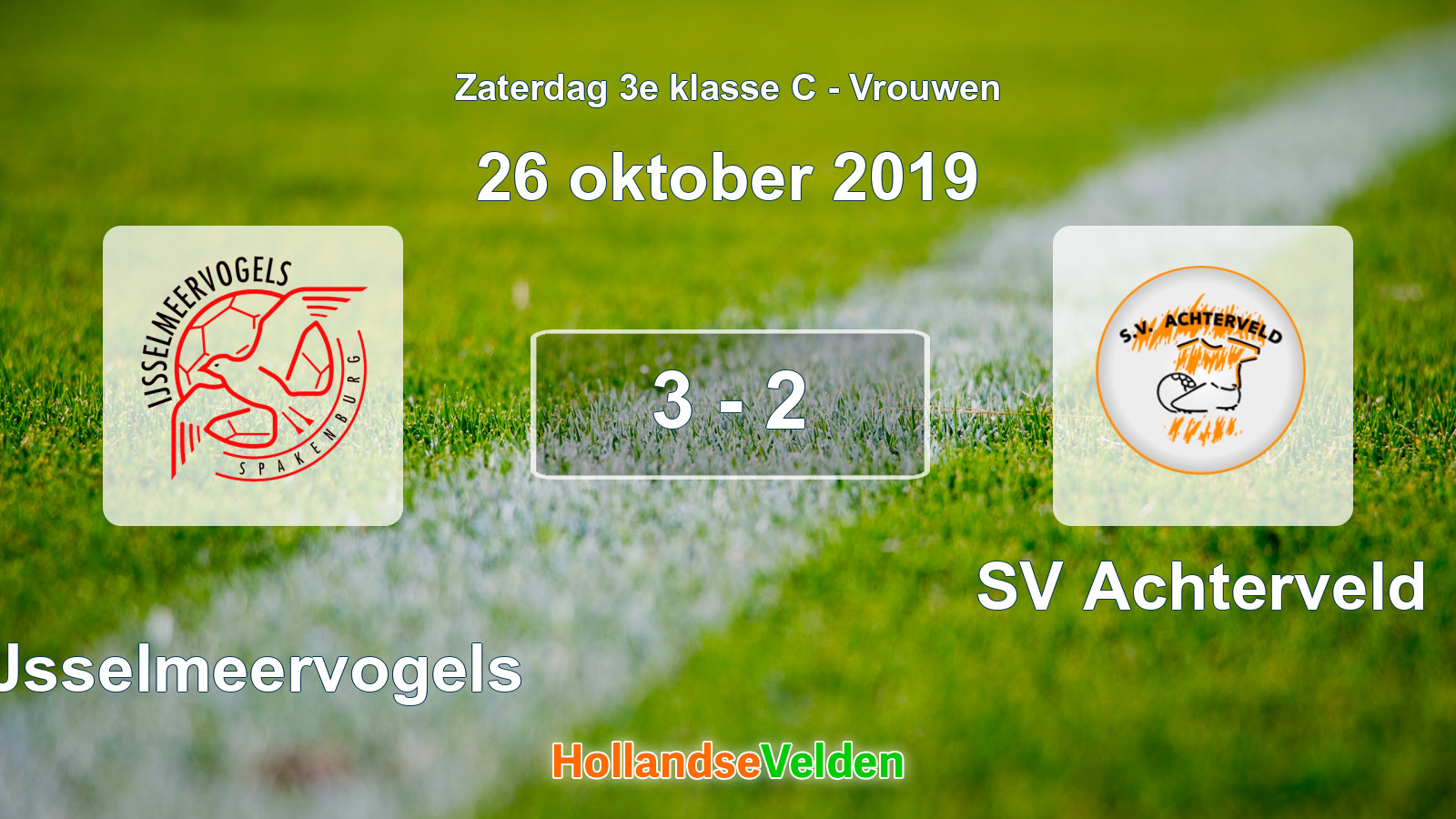 Gespeelde wedstrijd: IJsselmeervogels - SV Achterveld 3 - 2 (26 oktober 2019)