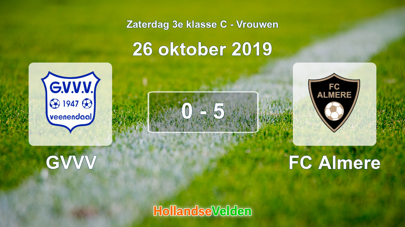 Gespeelde wedstrijd: GVVV - FC Almere 0 - 5 (26 oktober 2019)