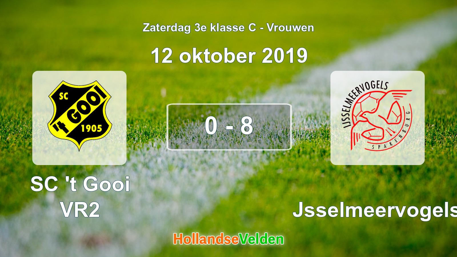 Gespeelde wedstrijd: SC 't Gooi VR2 - IJsselmeervogels 0 - 8 (12 oktober 2019)