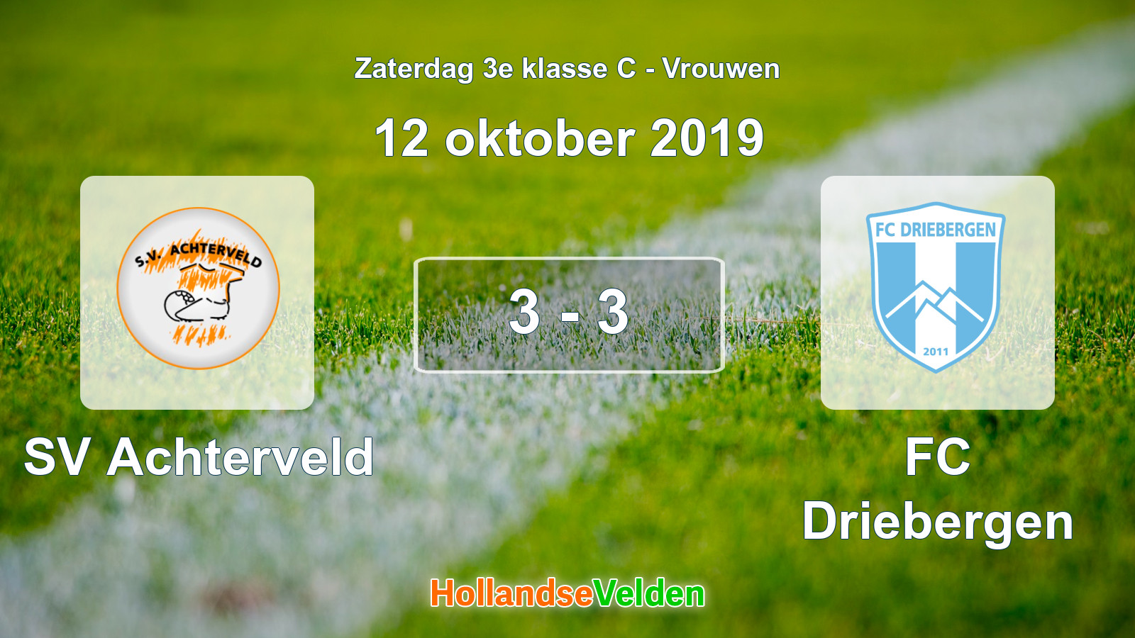 Gespeelde wedstrijd: SV Achterveld - FC Driebergen 3 - 3 (12 oktober 2019)