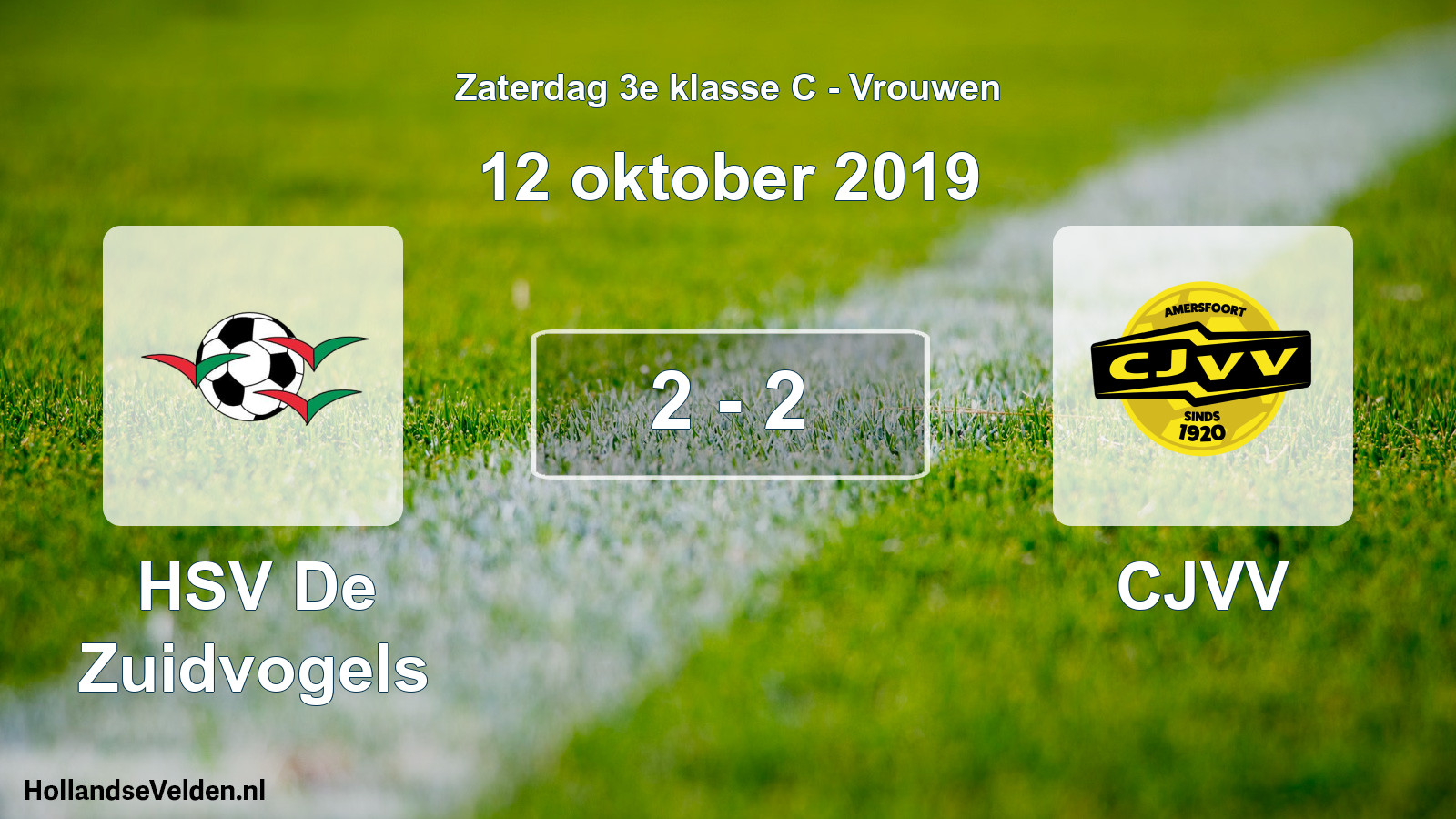 Gespeelde wedstrijd: HSV De Zuidvogels - CJVV 2 - 2 (12 oktober 2019)