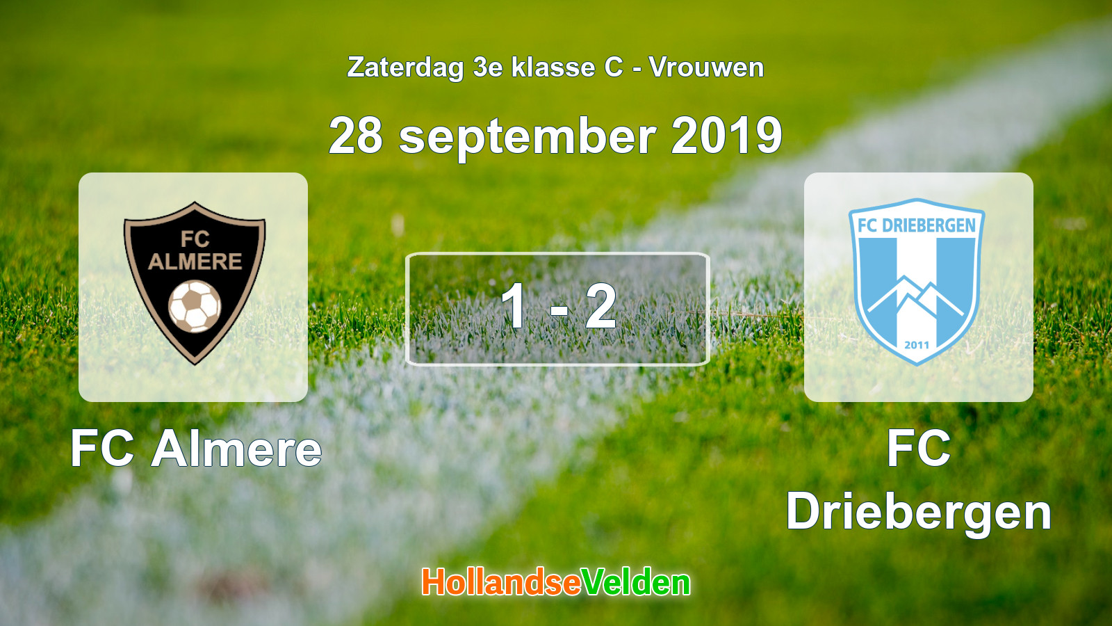 Gespeelde wedstrijd: FC Almere - FC Driebergen 1 - 2 (28 september 2019)