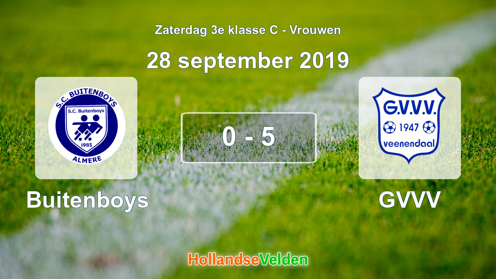 Gespeelde wedstrijd: Buitenboys - GVVV 0 - 5 (28 september 2019)