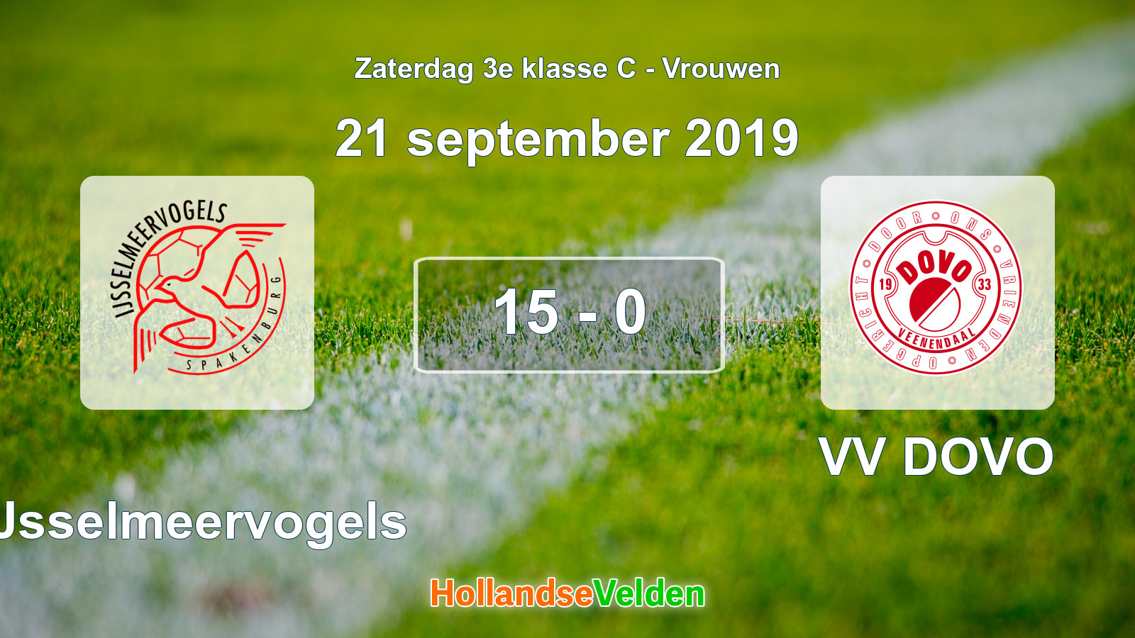 Gespeelde wedstrijd: IJsselmeervogels - VV DOVO 15 - 0 (21 september 2019)