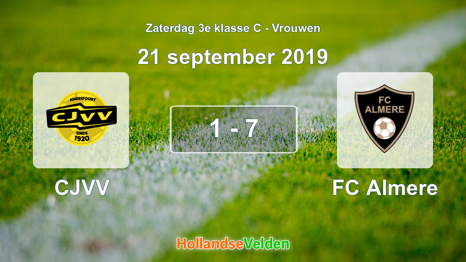 Gespeelde wedstrijd: CJVV - FC Almere 1 - 7 (21 september 2019)