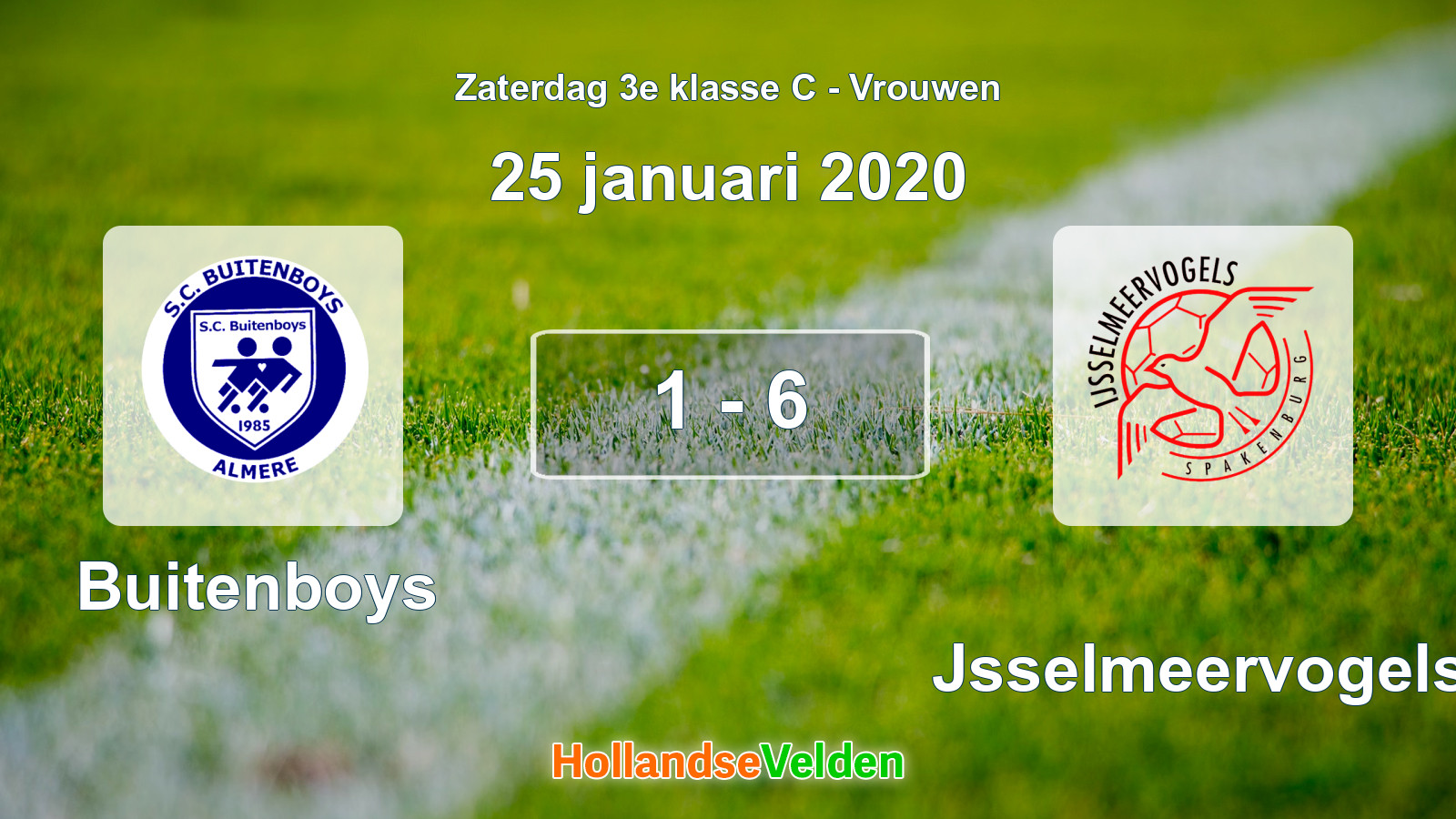 Gespeelde wedstrijd: Buitenboys - IJsselmeervogels 1 - 6 (25 januari 2020)