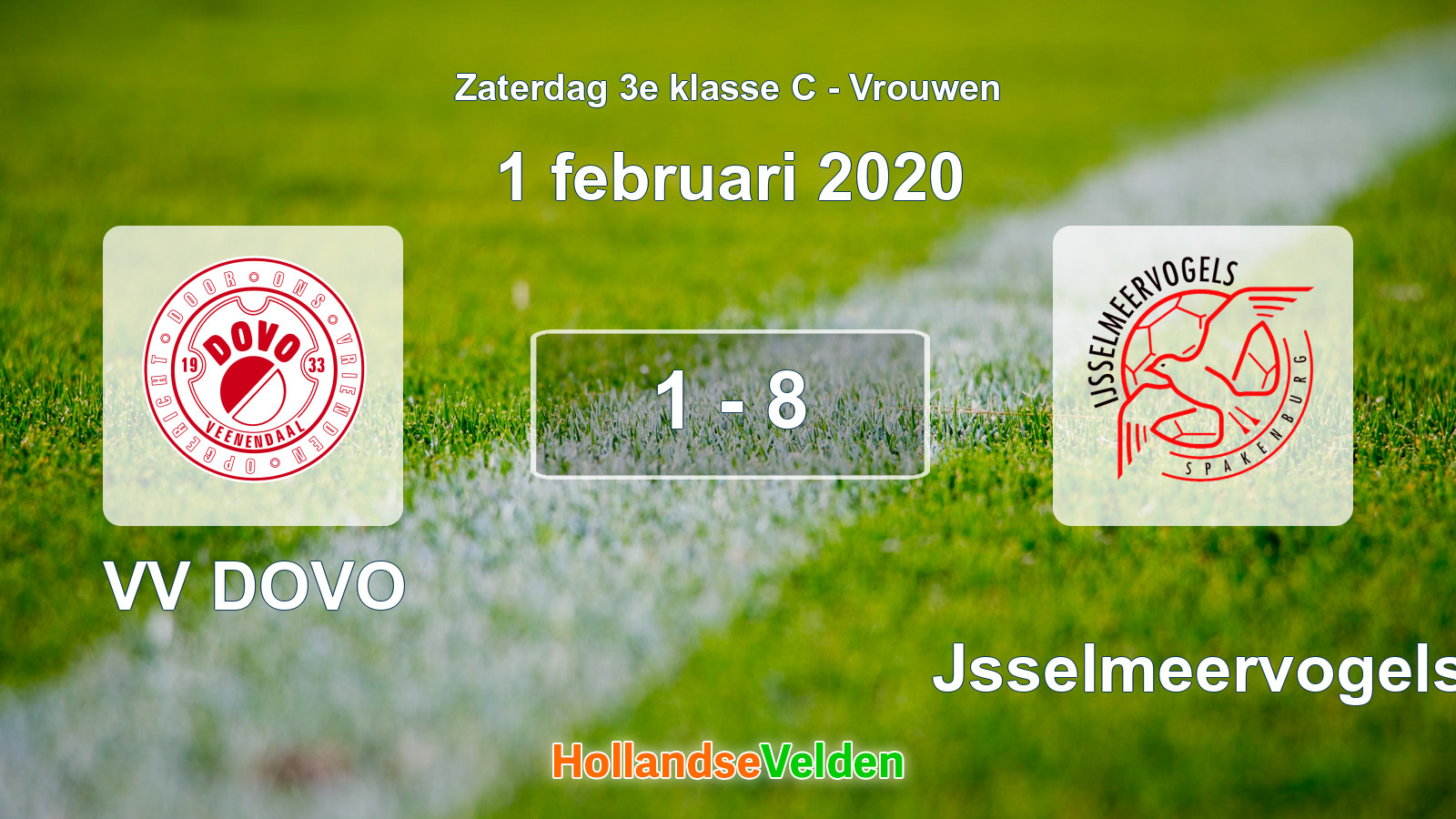 Gespeelde wedstrijd: VV DOVO - IJsselmeervogels 1 - 8 (1 februari 2020)