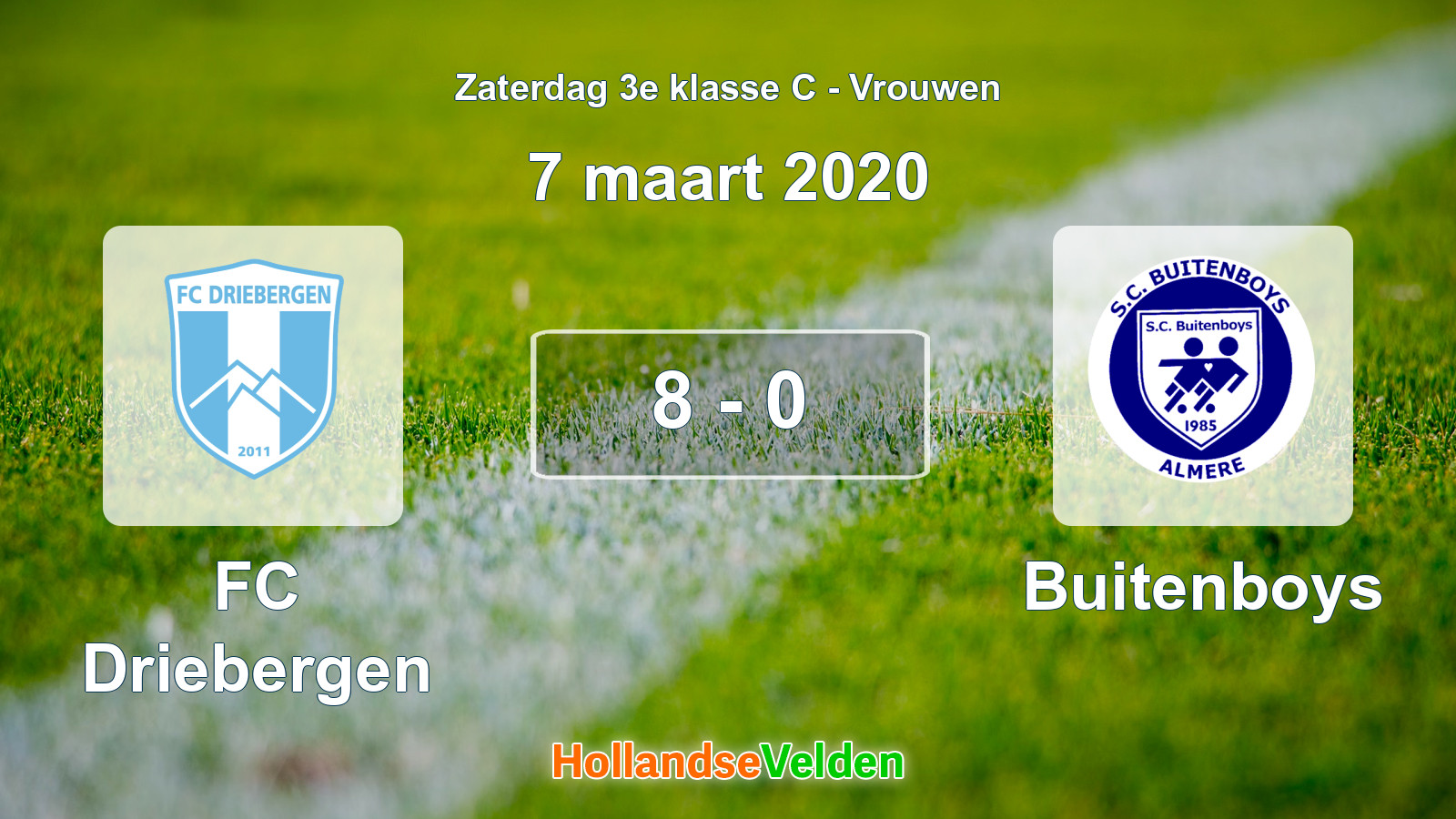 Gespeelde wedstrijd: FC Driebergen - Buitenboys 8 - 0 (7 maart 2020)