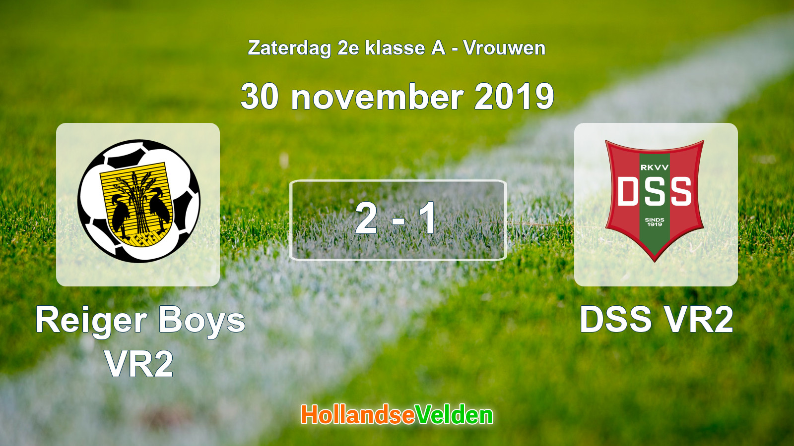 Gespeelde wedstrijd: Reiger Boys VR2 - DSS VR2 2 - 1 (30 november 2019)