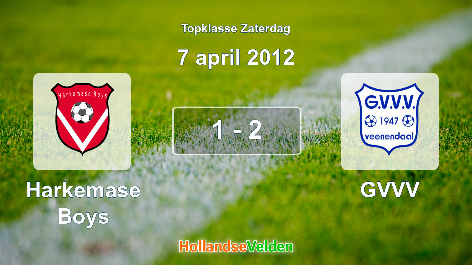 Gespeelde wedstrijd: Harkemase Boys - GVVV 1 - 2 (7 april 2012)