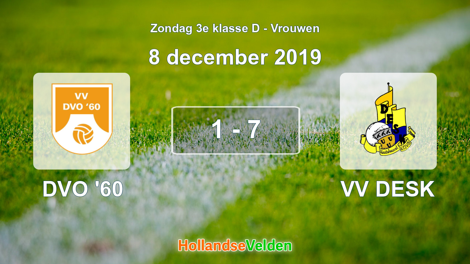 Gespeelde wedstrijd: DVO '60 - VV DESK 1 - 7 (8 december 2019)