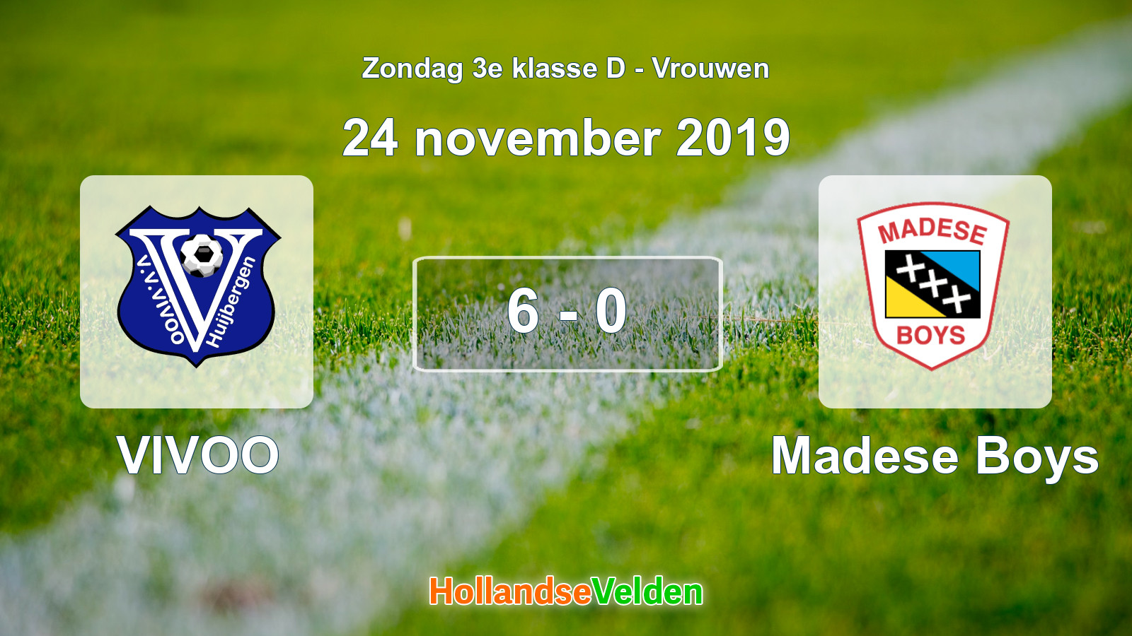 Gespeelde wedstrijd: VIVOO - Madese Boys 6 - 0 (24 november 2019)