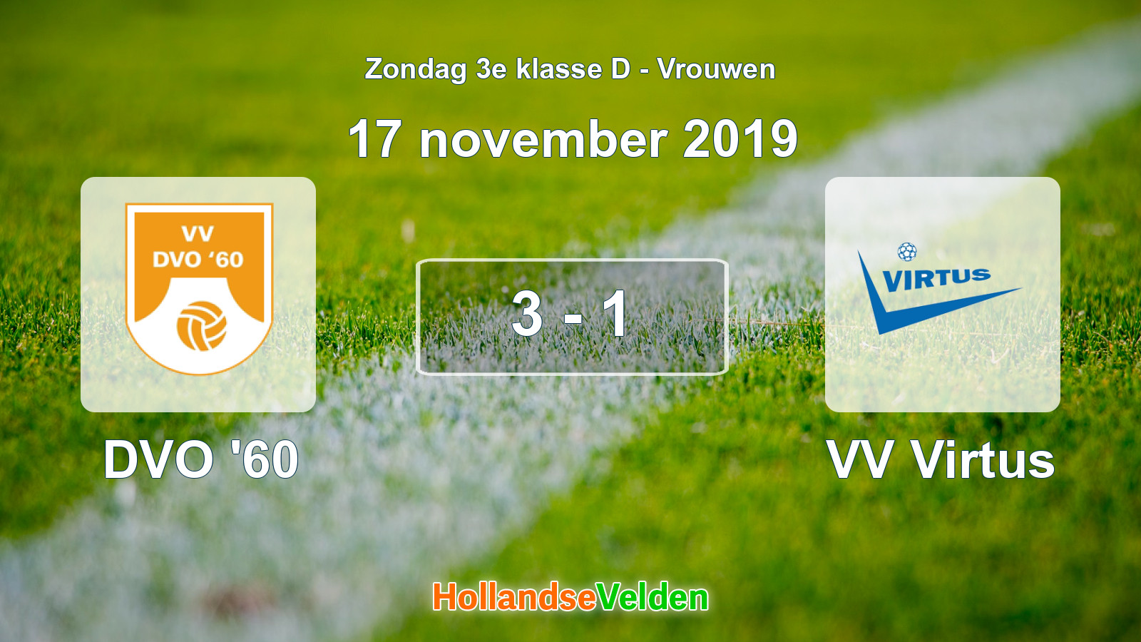 Gespeelde wedstrijd: DVO '60 - VV Virtus 3 - 1 (17 november 2019)