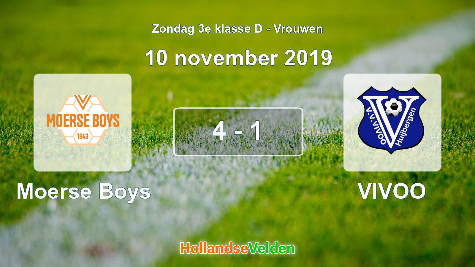 Gespeelde wedstrijd: Moerse Boys - VIVOO 4 - 1 (10 november 2019)
