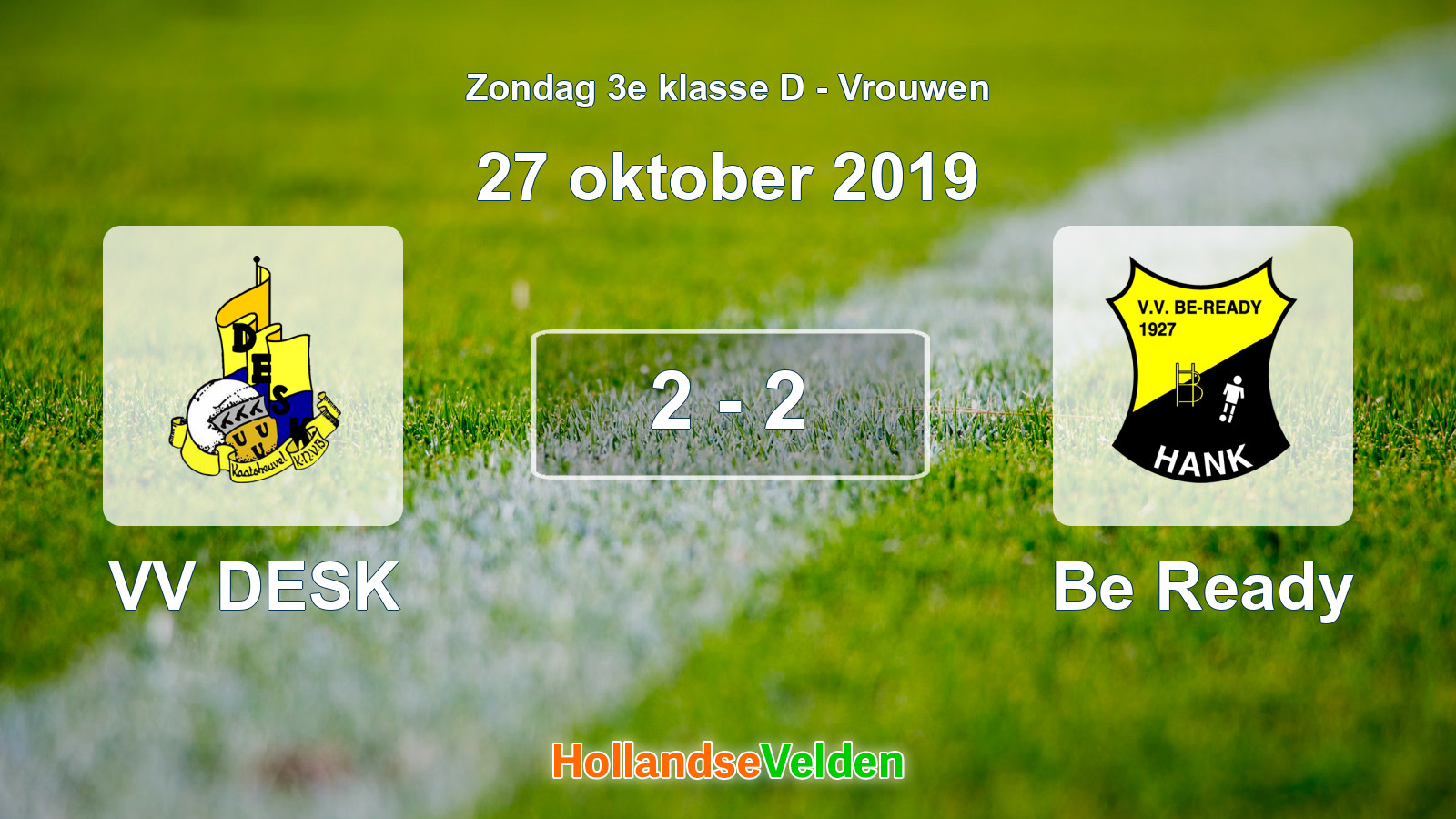 Gespeelde wedstrijd: VV DESK - Be Ready 2 - 2 (27 oktober 2019)