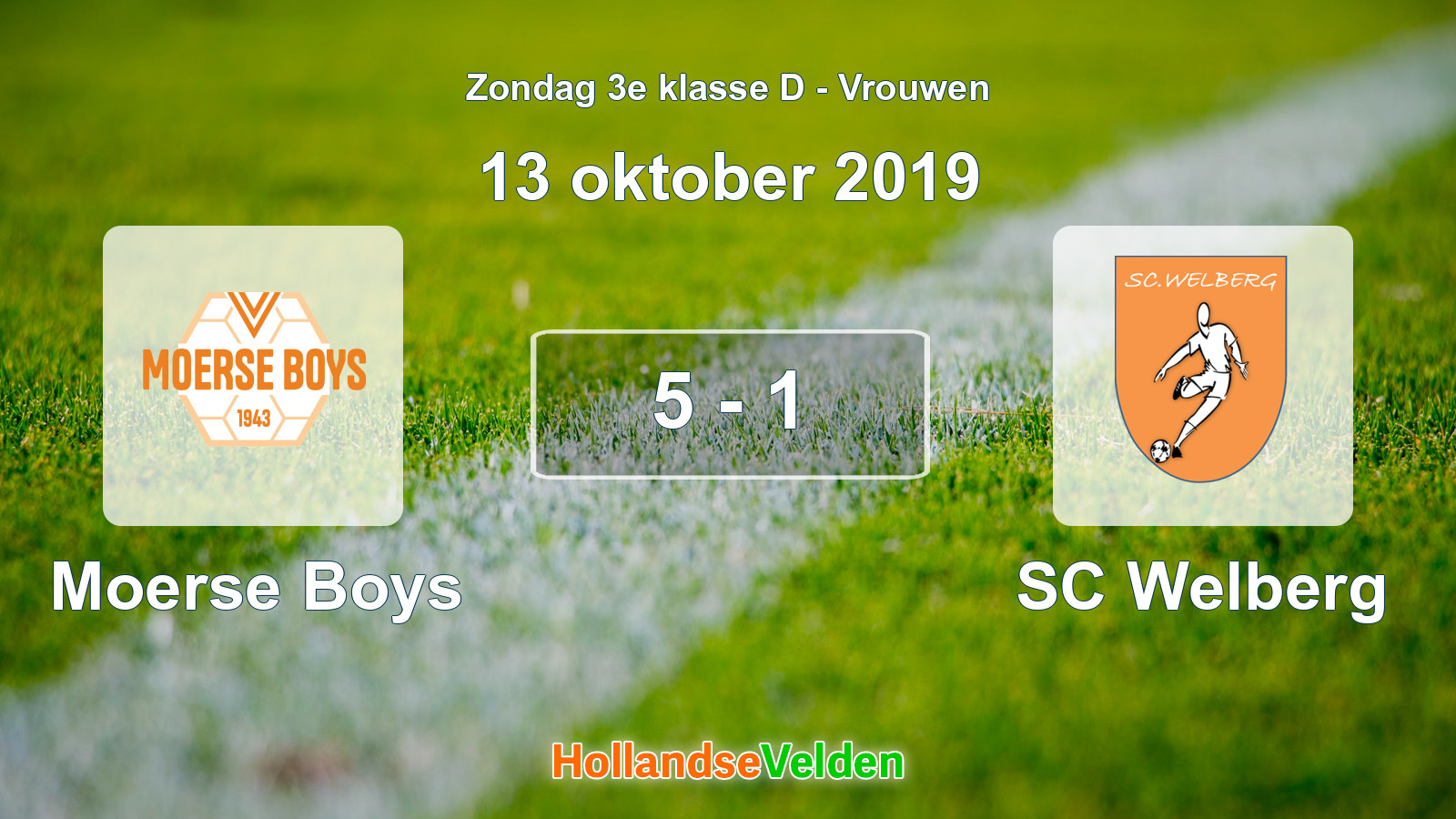 Gespeelde wedstrijd: Moerse Boys - SC Welberg 5 - 1 (13 oktober 2019)