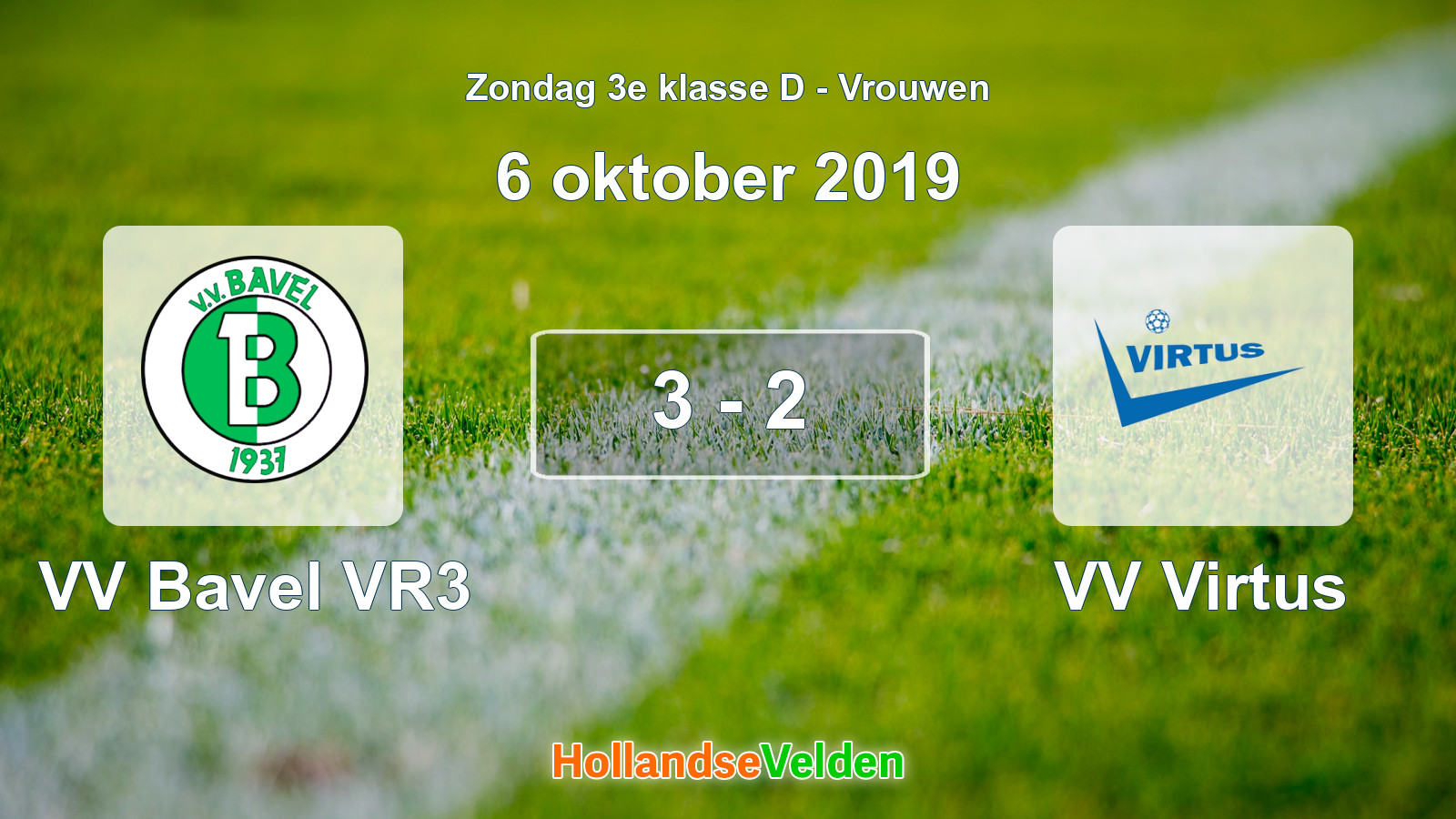 Gespeelde wedstrijd: VV Bavel VR3 - VV Virtus 3 - 2 (6 oktober 2019)