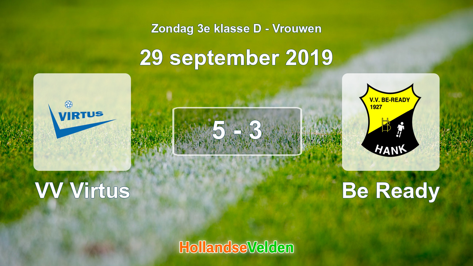 Gespeelde wedstrijd: VV Virtus - Be Ready 5 - 3 (29 september 2019)