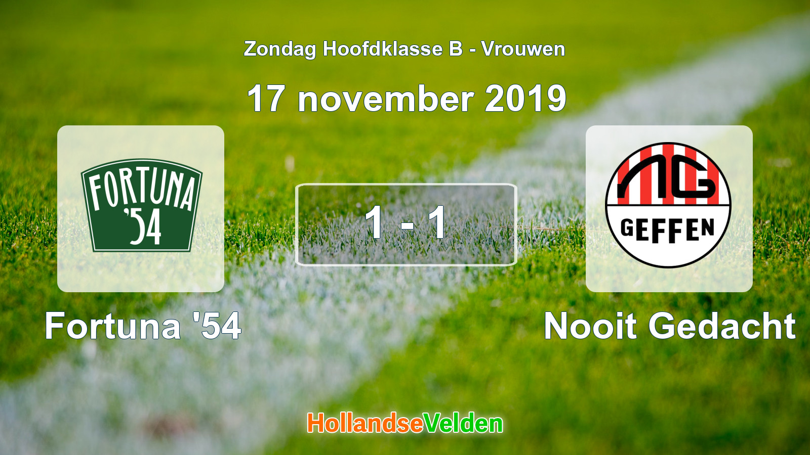 Gespeelde wedstrijd: Fortuna '54 - Nooit Gedacht 1 - 1 (17 november 2019)