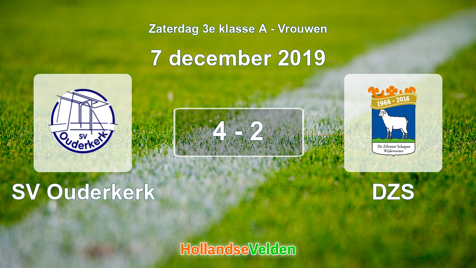 Gespeelde wedstrijd: SV Ouderkerk - DZS 4 - 2 (7 december 2019)