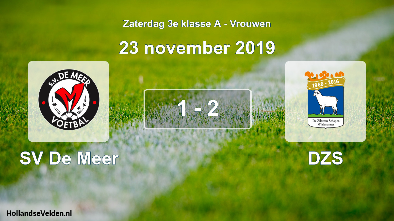 Gespeelde wedstrijd: SV De Meer - DZS 1 - 2 (23 november 2019)
