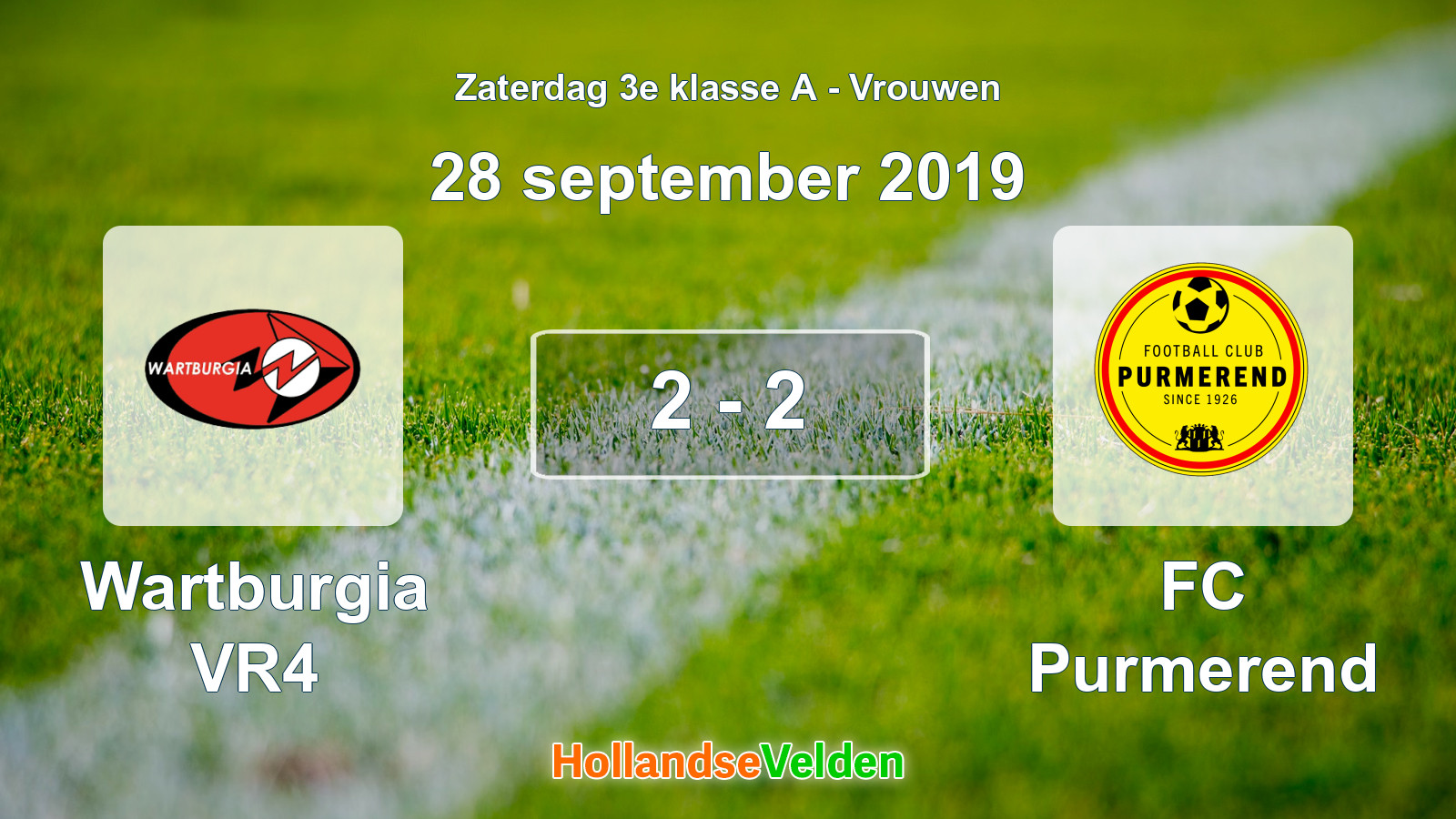 Gespeelde wedstrijd: Wartburgia VR4 - FC Purmerend 2 - 2 (28 september 2019)