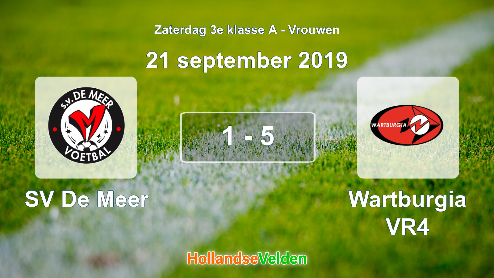 Gespeelde wedstrijd: SV De Meer - Wartburgia VR4 1 - 5 (21 september 2019)