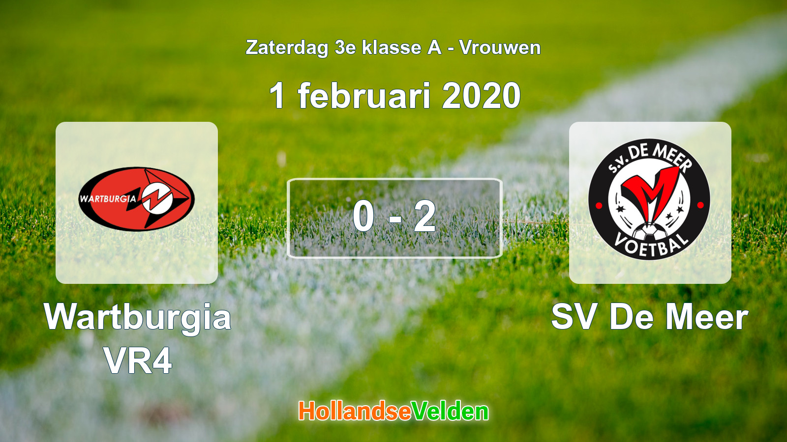 Gespeelde wedstrijd: Wartburgia VR4 - SV De Meer 0 - 2 (1 februari 2020)