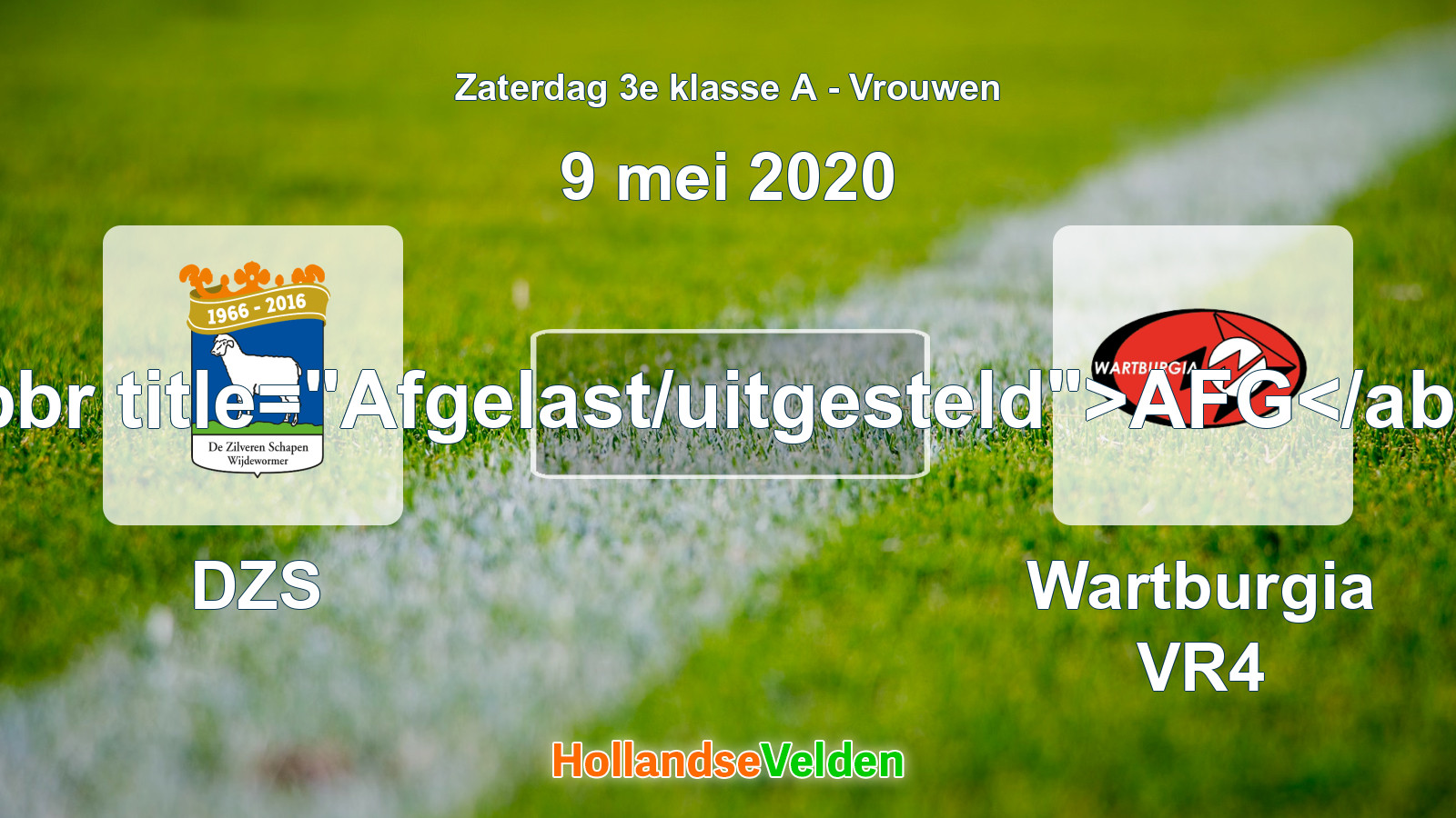 Geplande wedstrijd: DZS - Wartburgia VR4 (9 mei 2020)