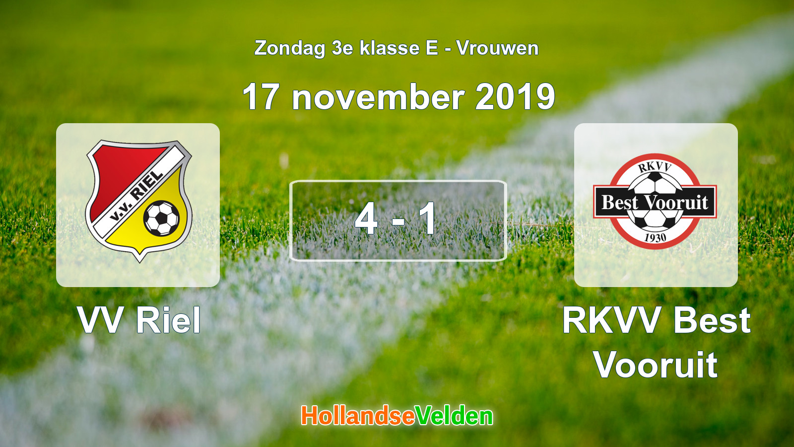 Gespeelde wedstrijd: VV Riel - RKVV Best Vooruit 4 - 1 (17 november 2019)