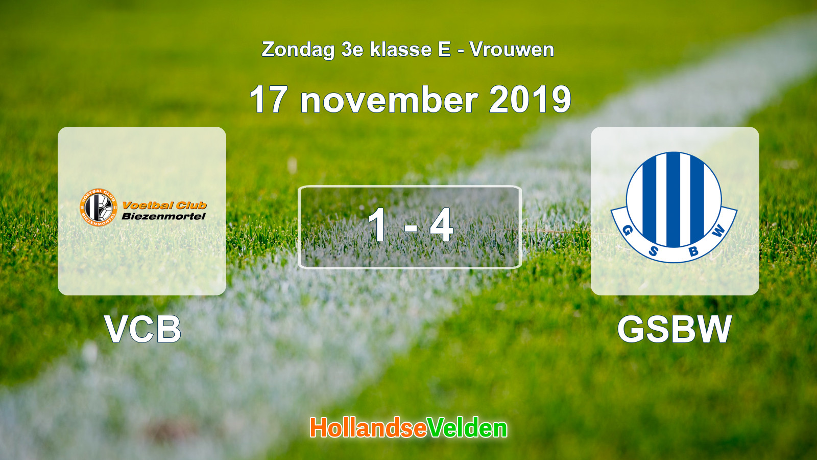 Gespeelde wedstrijd: VCB - GSBW 1 - 4 (17 november 2019)