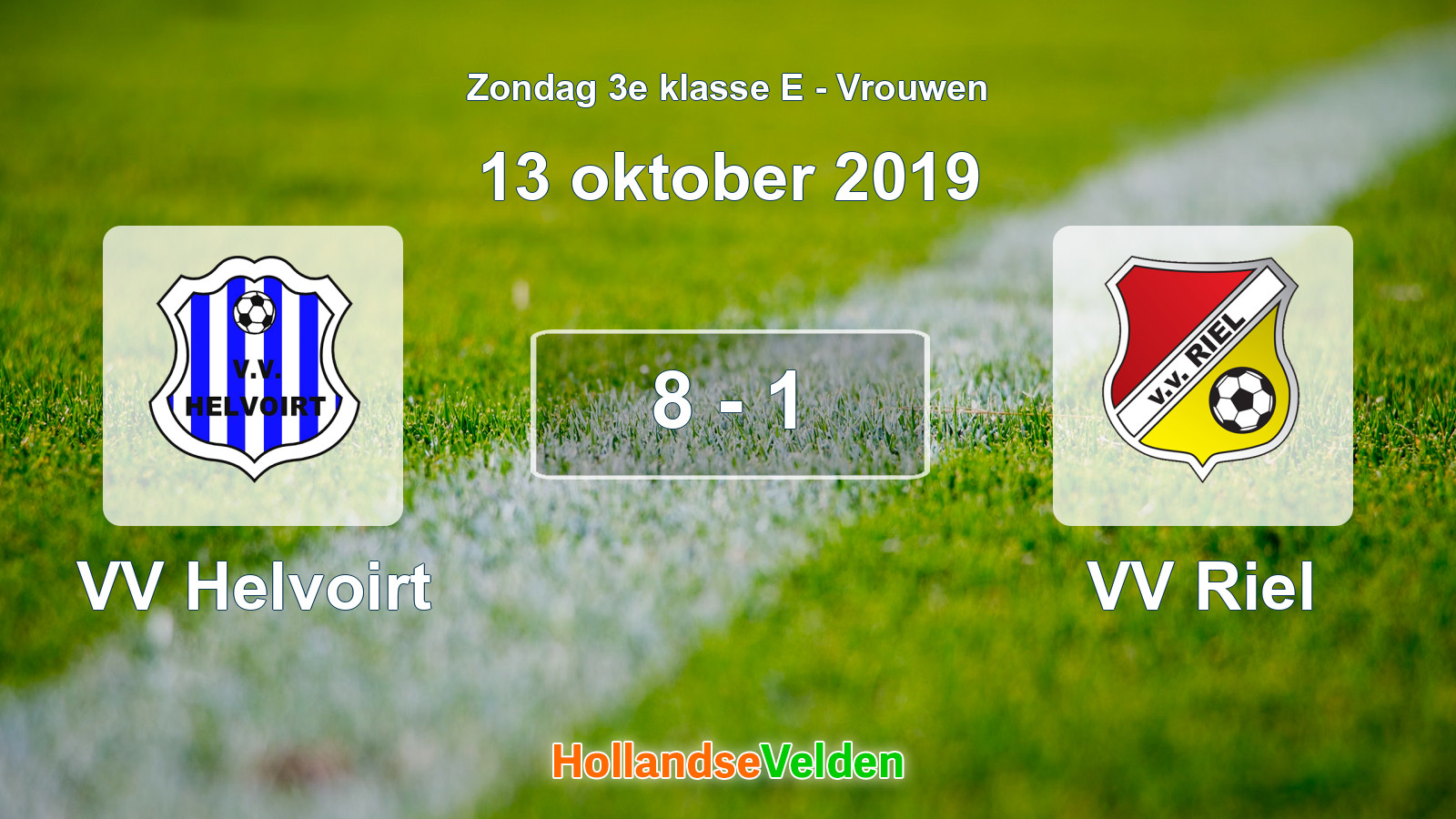 Gespeelde wedstrijd: VV Helvoirt - VV Riel 8 - 1 (13 oktober 2019)