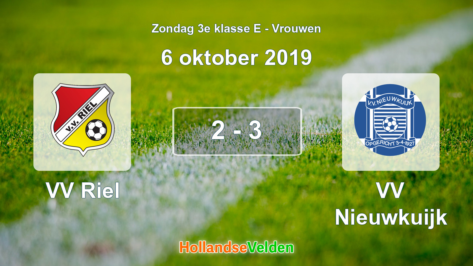Gespeelde wedstrijd: VV Riel - VV Nieuwkuijk 2 - 3 (6 oktober 2019)