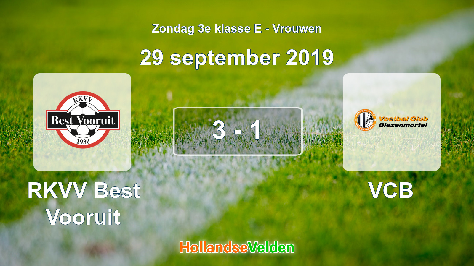 Gespeelde wedstrijd: RKVV Best Vooruit - VCB 3 - 1 (29 september 2019)